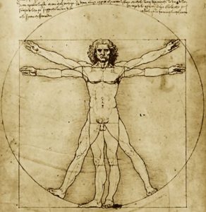 Vitruvian man, a symbol of ancient ergonomics